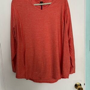 Duluth liquid knit Women's V-Neck Long Sleeve Top - Coral 2X